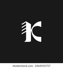 Letra inicial K icono del logotipo del apartamento inmobiliario