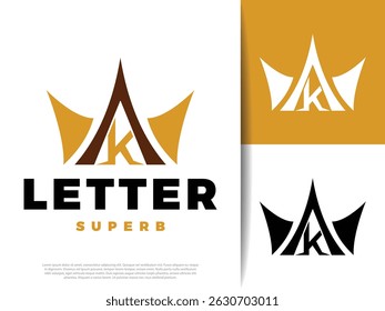 Initial Letter K Roof of Padang House Icon Illustration Design