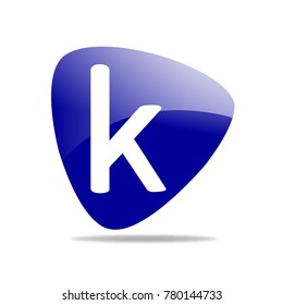 Initial Letter K Rounded Triangle Shape Icon Logo.Vector Design Template Element