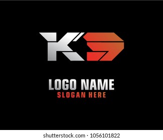 Initial letter K S logo template vector