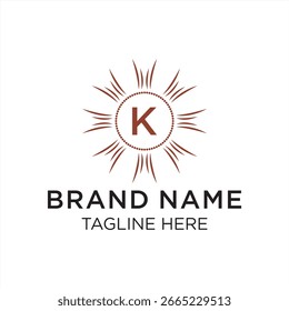 Letra inicial K serif design de logotipo de fonte, verde natureza gráfico ícone conceito