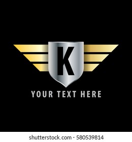 Initial Letter K Shield Icon Design Logo Template