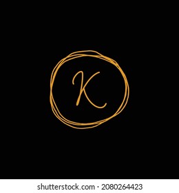 Initial letter K signature handwritten elegant logo design template vector. Signature luxury logo design template.