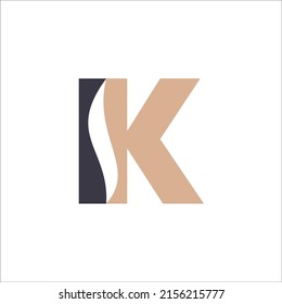 letra inicial K y vector del logotipo de humo