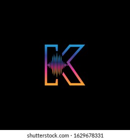 Initial Letter K Sound Weaves Logo Design Concept