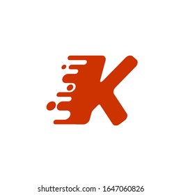 initial letter K with speed effect. Vector logo template