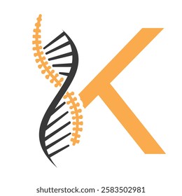 Initial Letter K Spin Therapy Logo, Orthopedic Symbol For Medical and Healthcare Icon