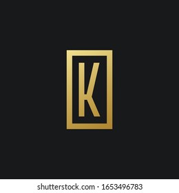 initial letter K square logo design