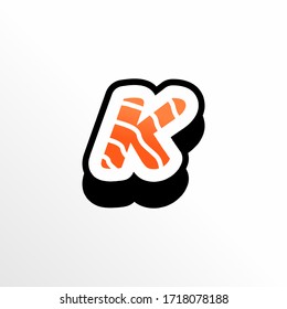 Initial Letter K Sushi Logo Design