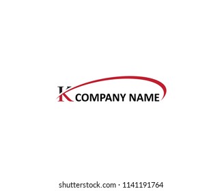 Initial Letter K Swoosh Icon Vector Logo Template Illustration Design