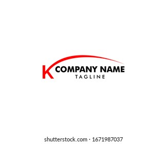 Plantilla de diseño del logotipo K Swoosh carta inicial