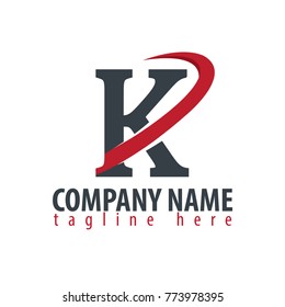 Initial Letter K Swoosh Logo