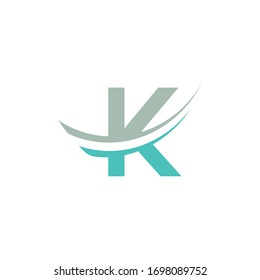 initial letter k swoosh modern logo vector