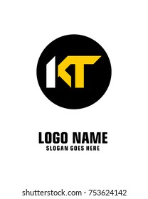 Initial letter K & T logo template vector