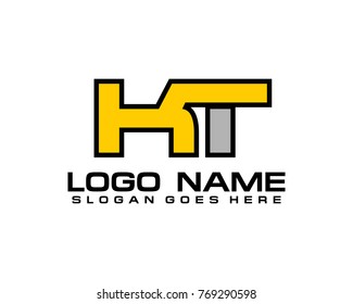 Initial letter K & T logo template vector