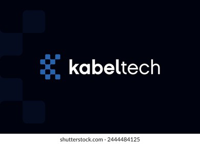 Initial letter K tech logo design template