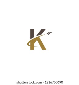 Initial Letter K Transportaion, Airplane, Aircraft Log Design