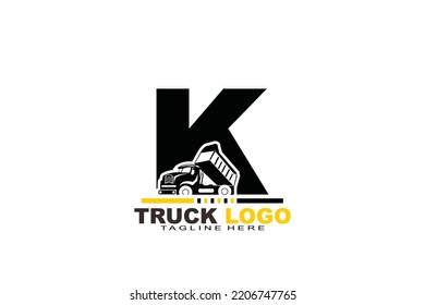 initial Letter K truck logo
