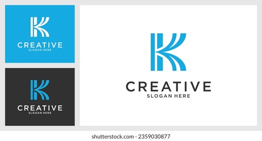 Initial letter K vector logo design concept