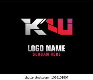 Initial letter K W logo template vector