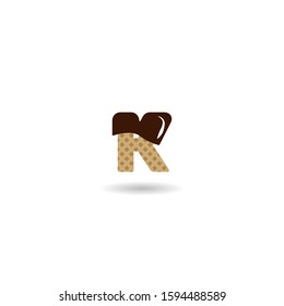 initial letter K waffle logo vector illustration design