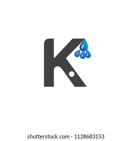 Initial Letter K Water Drop Logo Icon Design Template Element