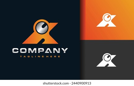 initial letter K wrench logo