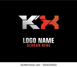 Initial letter K X logo template vector
