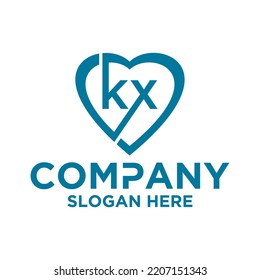 Letra inicial k x logo diseño vectorial