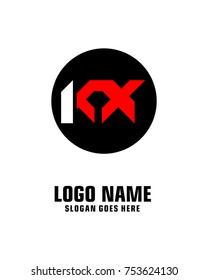 Initial letter K & X logo template vector