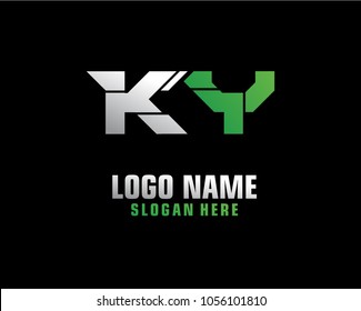 Initial letter K Y logo template vector