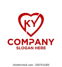 Initial letter k y logo vector design template