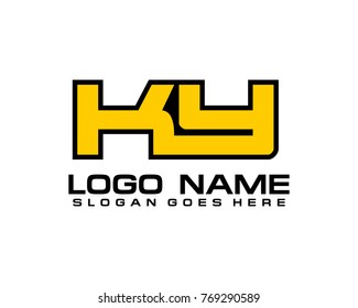 Initial letter K & Y logo template vector
