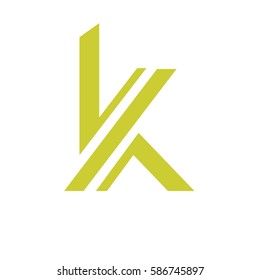 initial letter K yellow color logo vector