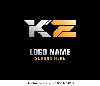 Initial letter K Z logo template vector
