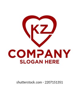 Initial letter k z logo vector design template