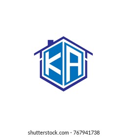 Initial letter KA House Logo Design for Property Company