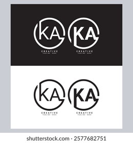 Initial Letter KA K A Logo Design with Creative Modern Business Typography Vector Template.