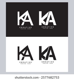 Initial Letter KA K A Logo Design with Creative Modern Business Typography Vector Template.