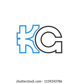 Initial letter KA line logo design template