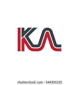 Initial Letter KA Linked Design Logo Company