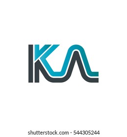 Initial Letter KA Linked Design Logo Company