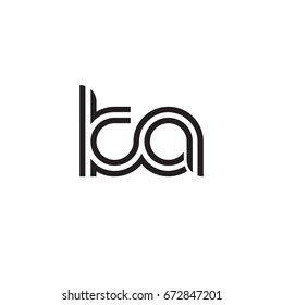 Initial letter ka, linked outline rounded lowercase, monogram black