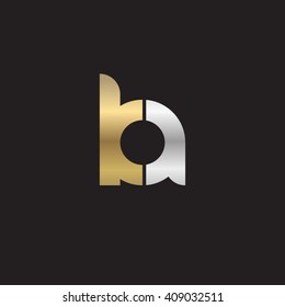 initial letter ka linked round lowercase logo gold silver black background