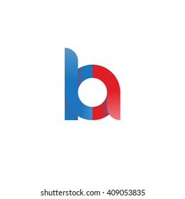 initial letter ka linked round lowercase logo blue red