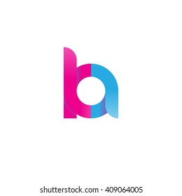 initial letter ka linked round lowercase logo pink blue