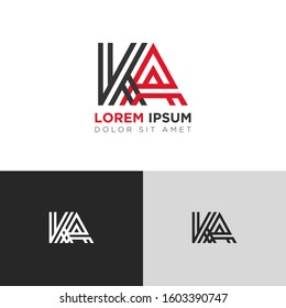 Initial Letter KA linked uppercase overlap modern logo design template. Suitable for business, consulting group company