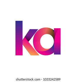 Initial Letter KA Logo Lowercase, magenta and orange, Modern and Simple Logo Design.