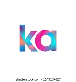 Initial Letter KA Logo Lowercase colorful design, Modern and Simple Logo Design.
