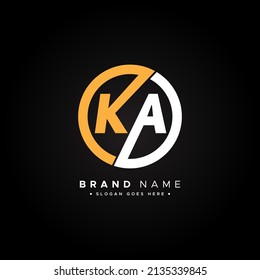 Initial Letter KA Logo - Simple Business Logo for Alphabet K and A